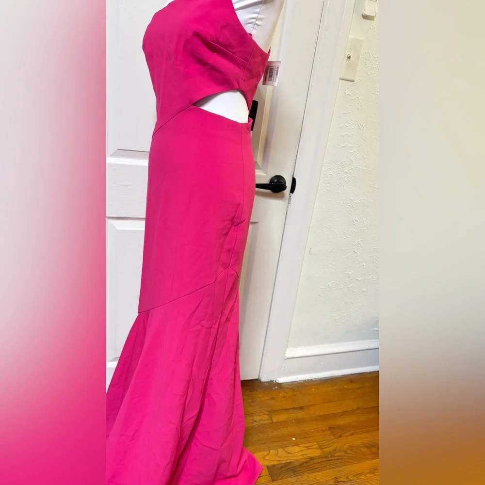 Likely Hot Pink One-Shoulder Mermaid Maxi Dress - Picture 3 of 9